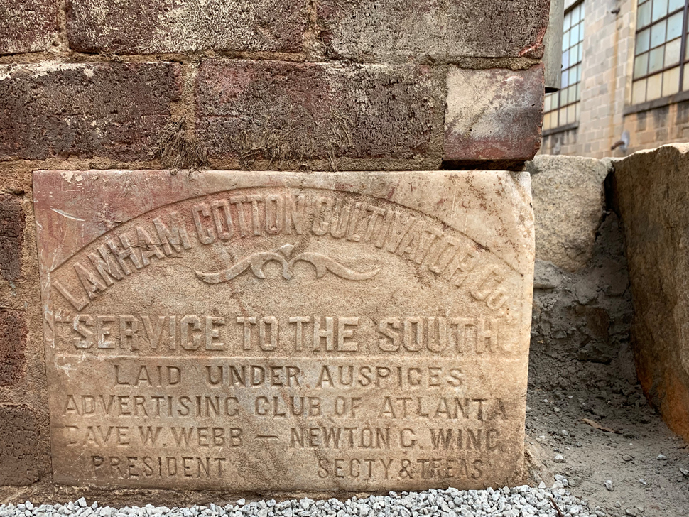Cornerstone on right side of Gallery (Laid in 1919)